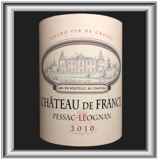 Chateau de France 2010 le vin du chateau de france pour notre blog sur le vin