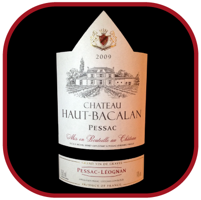 Château Haut Bacalan 2009 pour notre blog sur le vin