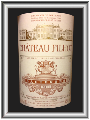 Château Filhot 2eme Grand Cru Classé 2011 pour notre blog sur le vin