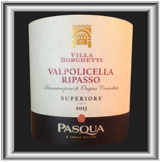 RIPASSO SUPERIORE 2013 le vin de Pasqua Villa Borghetti pour notre blog sur le vin