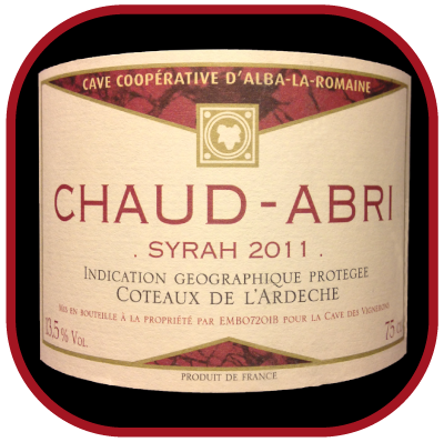 CHAUD-ABRI 2011 la Syrah de la Cave D'Alba-La-Romaine pour notre blog sur le vin