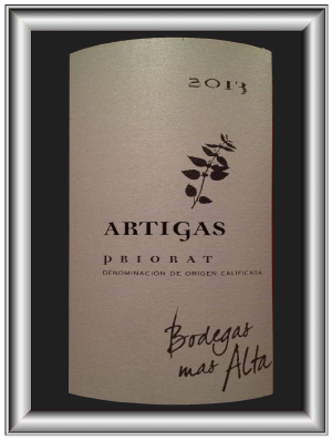 ARTIGAS 2013 le Priorat de Bodegas Mas Alta pour notre blog sur le vin