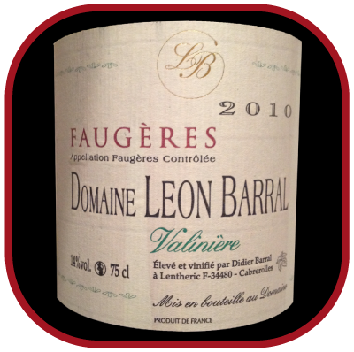 VALINIÈRE 2010 le vin du Domaine Léon Barral pour notre blog sur le vin