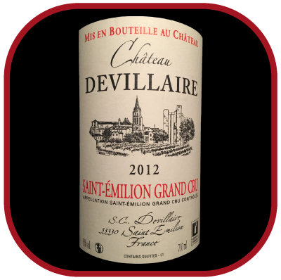 ST-EMILION GRAND CRU 2012 LE VIN DU Château Devillaire pour notre blog sur le vin