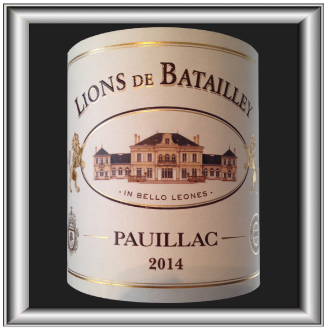 Les lions de Batailley 2014 le vin du domaine Château Batailley pour notre blog sur le vin