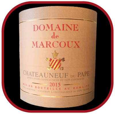 Marcoux 2015 rouge, le vin du Domaine Marcoux pour notre blog