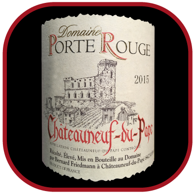 Châteauneuf-du-Pape 2015 rouge, le vin du domaine de la Porte Rouge pour notre blog