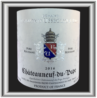 Pure Roussane 2016 le vin du domaine Raymond Usseglio pour notre blog sur le vin