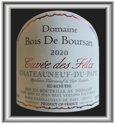 Cuvée des Félix 2020, le vin du Domaine Bois de Boursan pour notre blog sur le vin